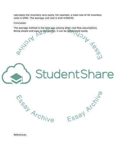 Cost Flow Assumptions