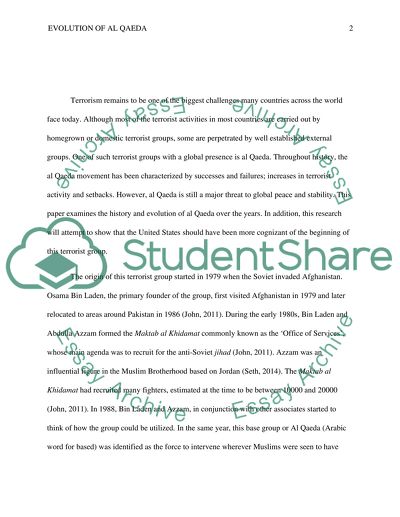 Evolution of al Qaeda