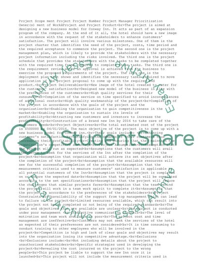 Designing a New Business Model for Conway Inn