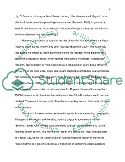 Critical evaluation of abortion as a social problem in the society