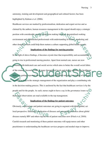 Outcomes in Proffessional Nursing