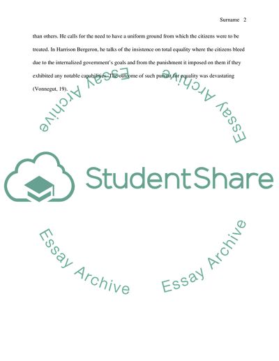 The Idea by the Author Kurt Vonnegut that is Evident in Fates Worse than Death and Harrison Bergeron