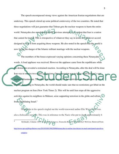 Netanyahu Speech on the Nuclear Deal