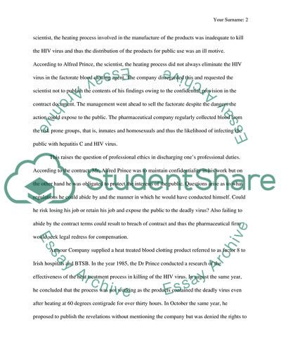 Professional Ethics US Firm Shipped Suspect Blood Canada