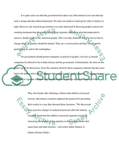 Why Should Cigarettes Be Banned