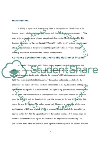 Auditing of Mobile Stream Plc