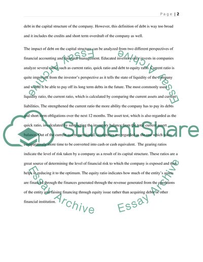 Does the mixture of debt and equity in a firms financial structure matter Why