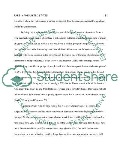 Rape in the United States Legal System