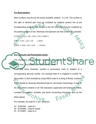 The Representation of Data in a Computer