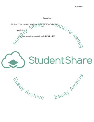 Lyrics to Song Live like you wre dying by Tim McGraw