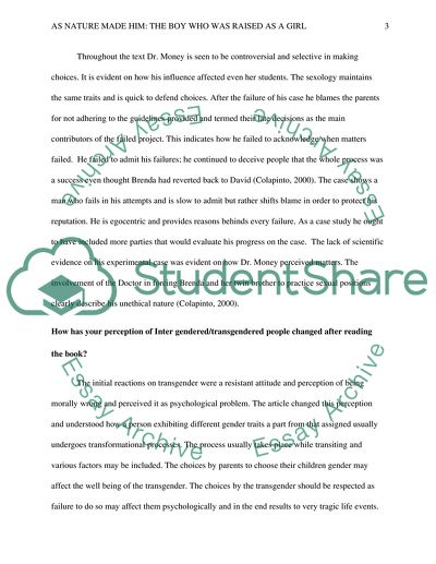 Studying the Book Boy Who Was Raised as a Girl