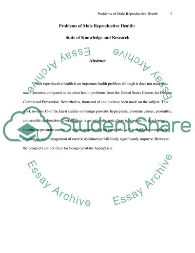 Male Reproductive Health Problems