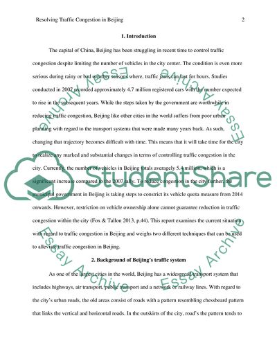 Resolving Traffic Congestion in Bejing