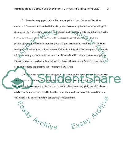 Consumer Behavior on TV Programs and Commercials