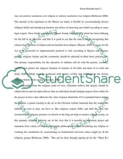 A Moment of Silence in Illinois Public Schools