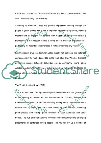 The Impact of the History of the Youth Justice System on Current Policy and Practice
