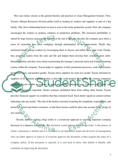 Asian Management for Toyota