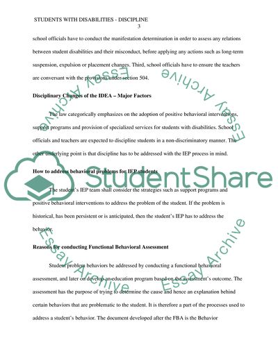 The law and special education ( Discipline )