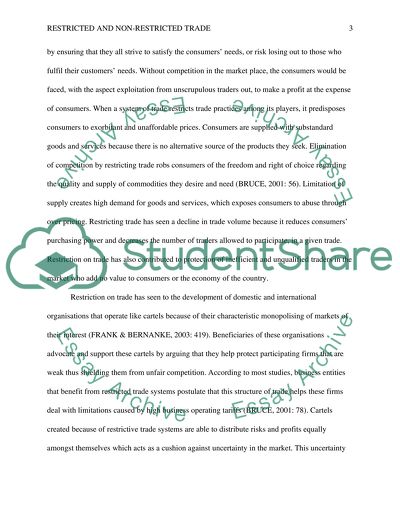 Restricted and Non-Restricted Trade