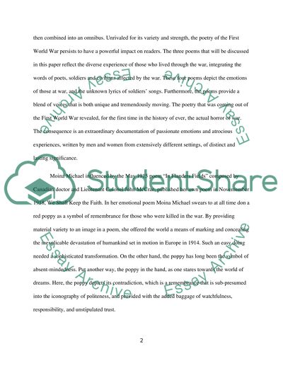 1914 by Wilfred Owen, In Flanders Fields by John McCrae