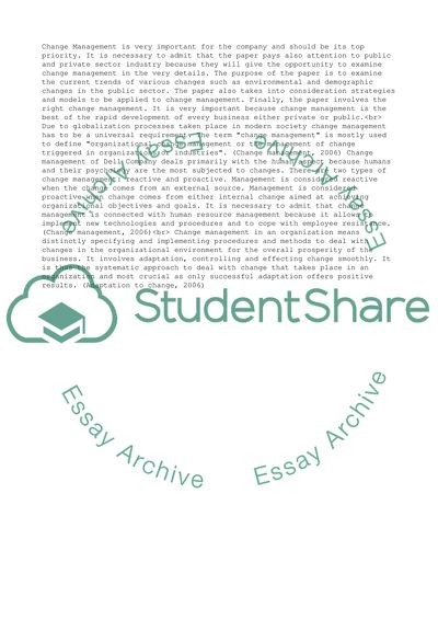 Issue of Management of Change