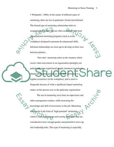 The Use of Mentoring in Nurse Training