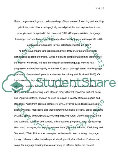 Computer Applications in Second Language Acquisition