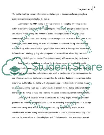 On the job Ethics - Sex and Alcohol