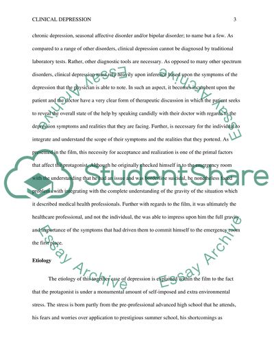 Clinical Depression in the Film Its Kind of a Funny Story