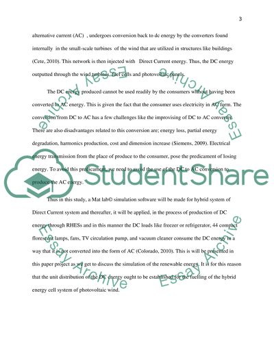 Distributed Power System Network with Renewable Sources