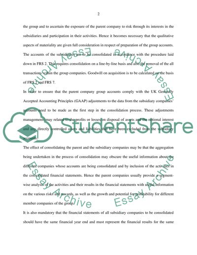 Group Accounts and Cash Flow