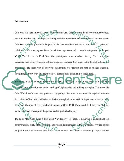 The History of The Cold War Period