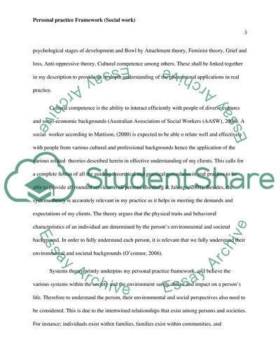 Personal Practice Framework for Social Work