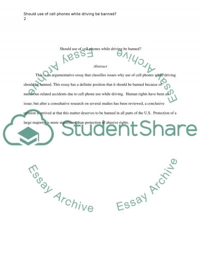 Using cellphones while driving essay