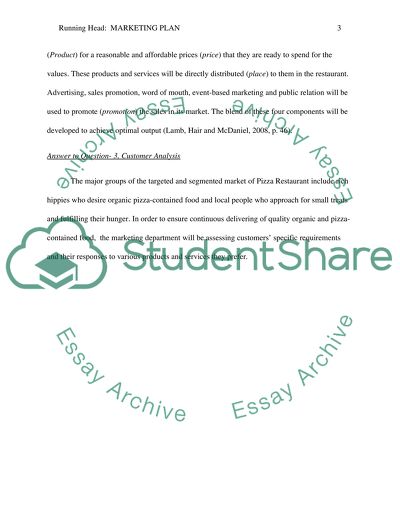 Marketing Plan for Pizza Restaurant