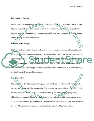 Financial Analysis of Advanced Micro Devices