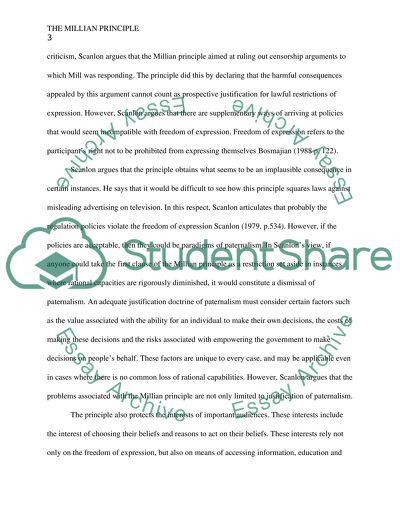 The Criticisms of Scalons Millan Principle