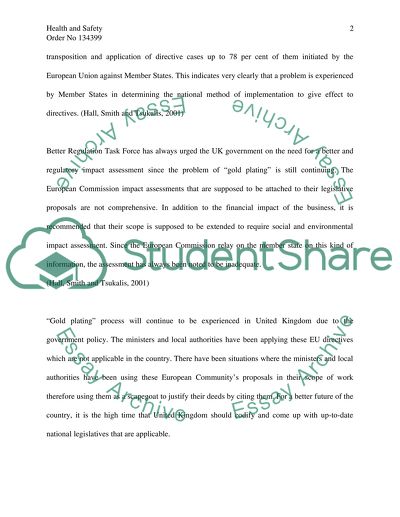 Health and Safety Issues in the EU