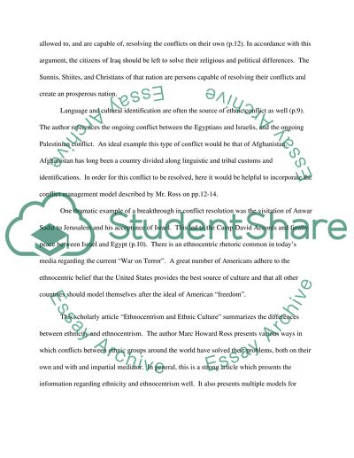 Ethnocentrism and Ethnic Conflict