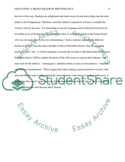 Education: A Silent Killer of the Intellect