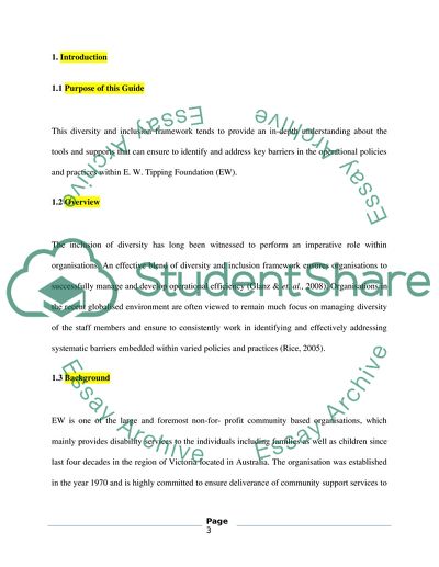 Design an Inclusion and Diversity Framework with an Implementation Plan