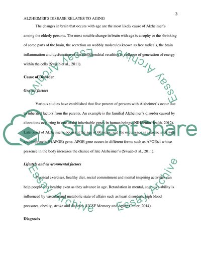 Alzheimers Disease Relates to Aging
