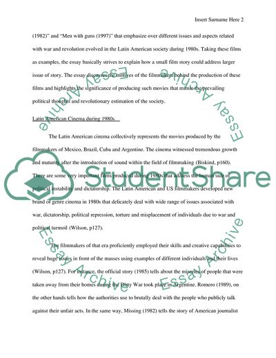 Expression of Political Thoughts in Latin American Cinema 1980s