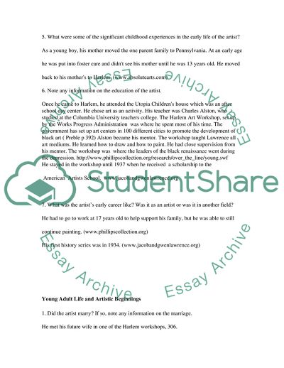 African-American Modernist: Childhood Experiences in the Early Life of the Artist