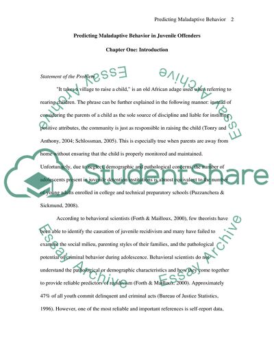 Predicting Maladaptive Behavior in Juvenile Offenders