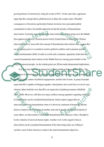 Characteristics of the Current Humanitarian Intervention Debate