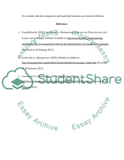Differences between a Leader and a Manger