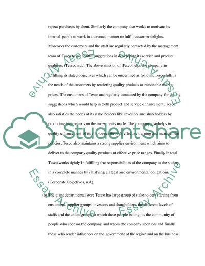 Business Environment of Tesco