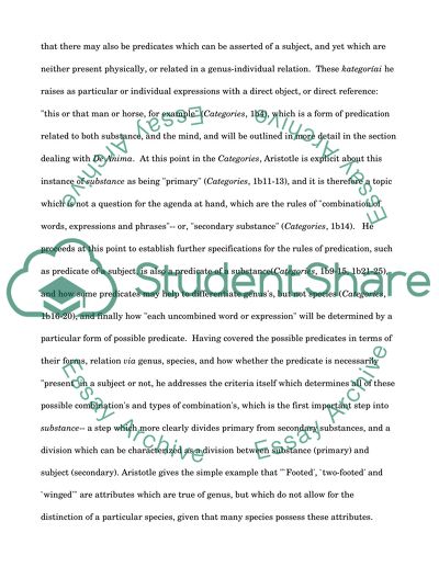 Explaining Aristotles Notion of Substance