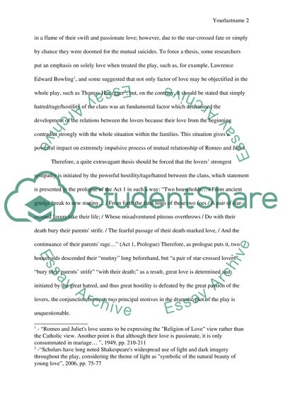 Hostility in Romen and Juliet